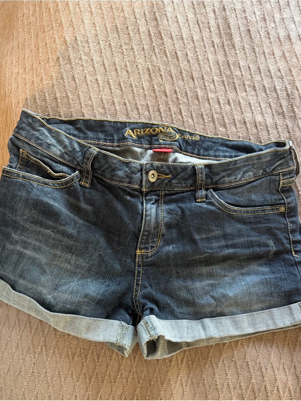 Women's Dark Blue Denim Cuffed Shorts